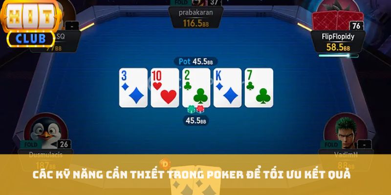 Các kỹ năng cần thiết trong poker để tối ưu kết quả